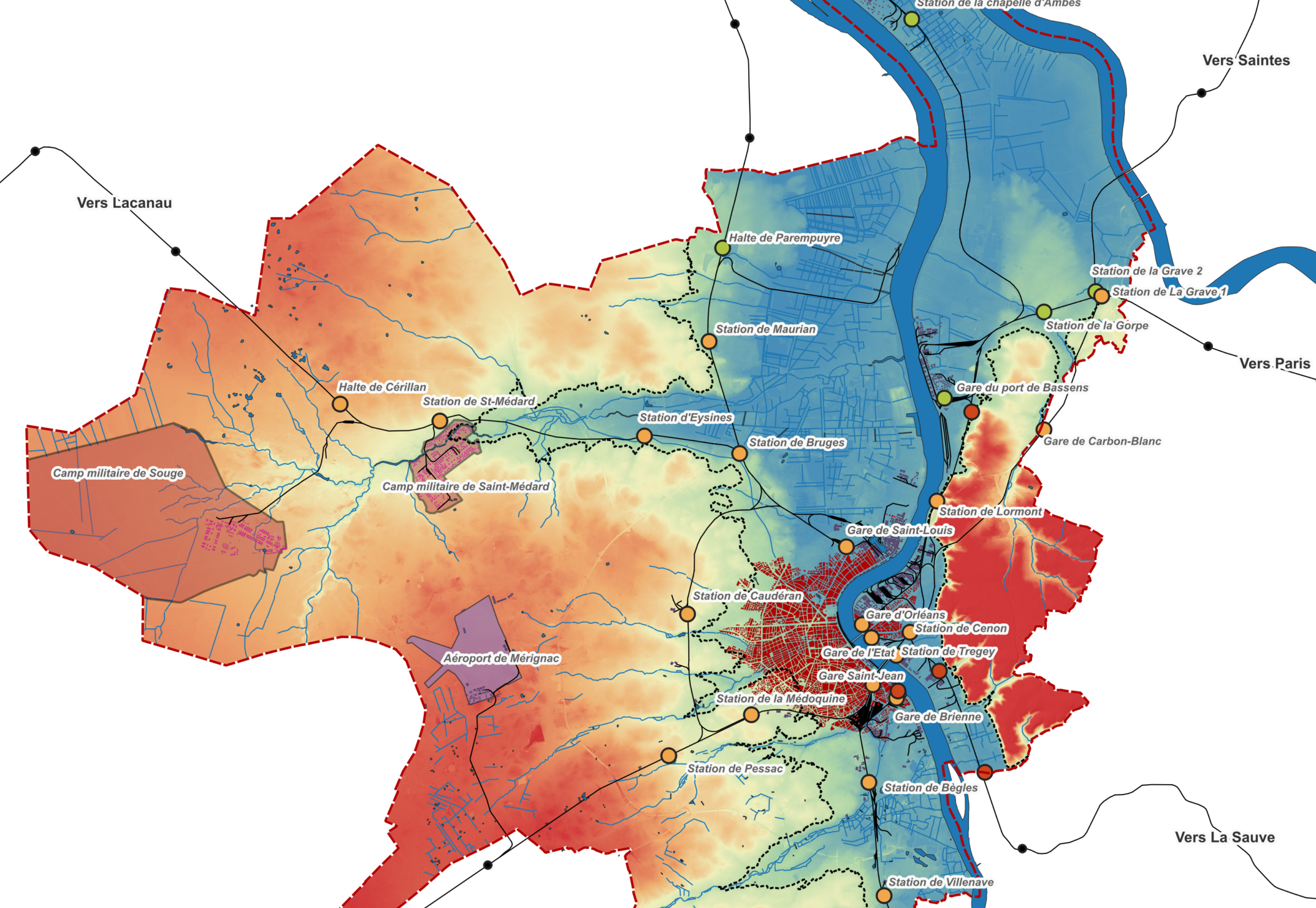 Carte archéogéographique du territoire de Bordeaux Métropole (Accord cadre/Mission 6)